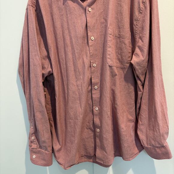 Tommy Bahama Shirt Mens XL Pink Herringbone Stretch Button Down Long Sleeve - Picture 5 of 13